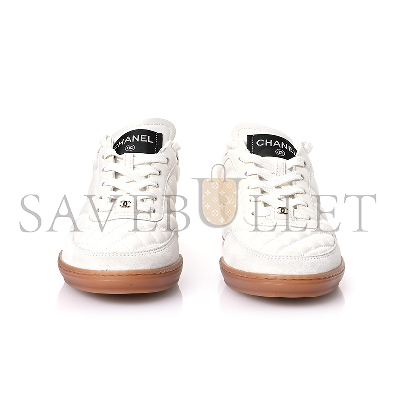 Ch*el suede calfskin quilted sneakers 36 g45336
